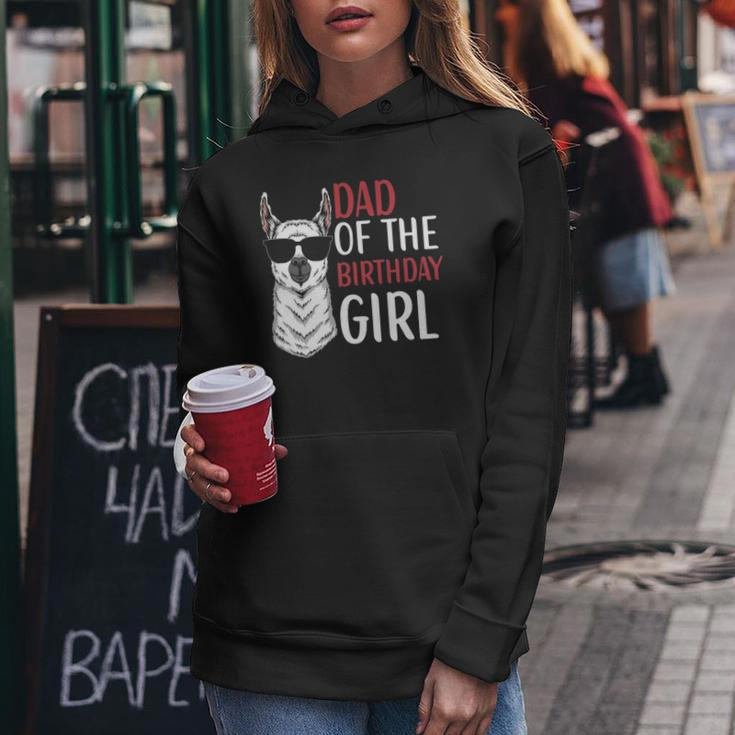 Dad Of The Birthday Girl Matching Birthday Outfit Llama Women Hoodie Unique Gifts