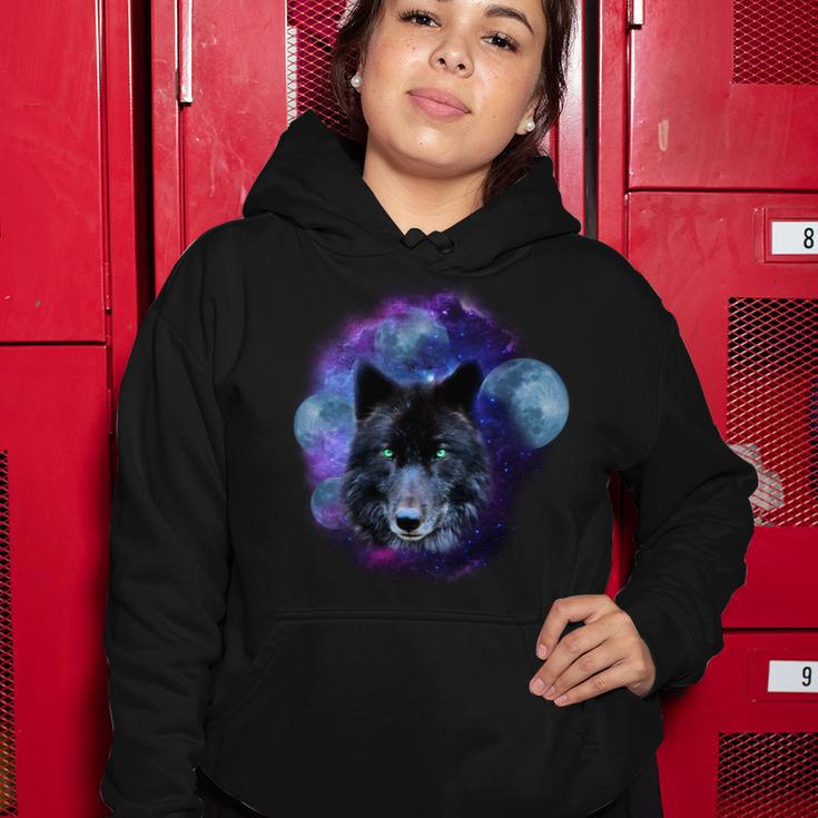 Dark Moon Wolf Galaxy Women Hoodie Unique Gifts