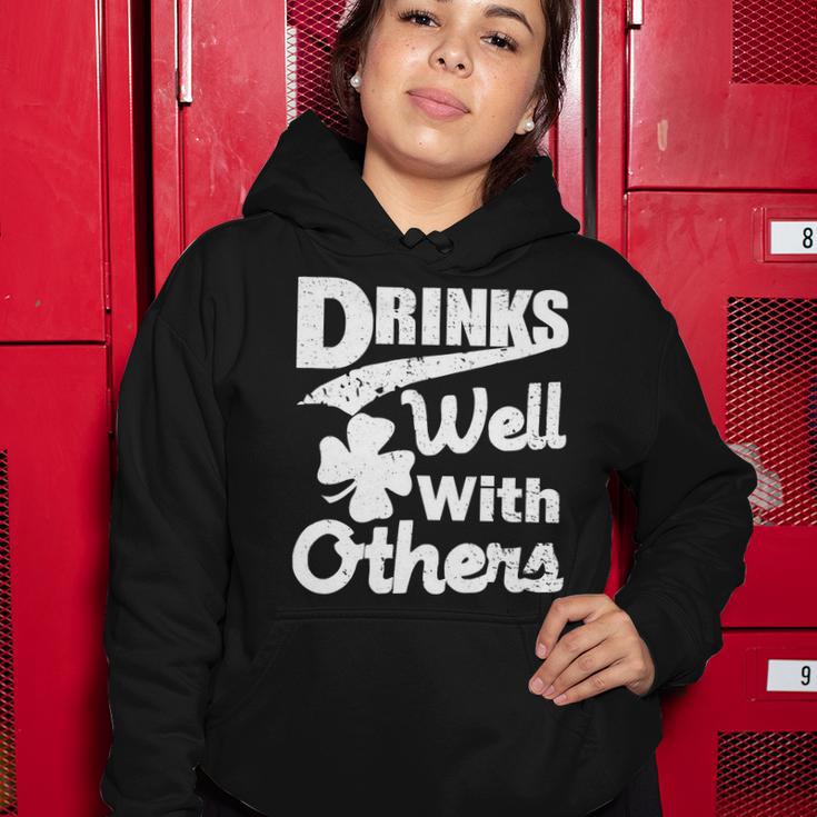 Drinks Well With Others St Patricks Day Women Hoodie Unique Gifts