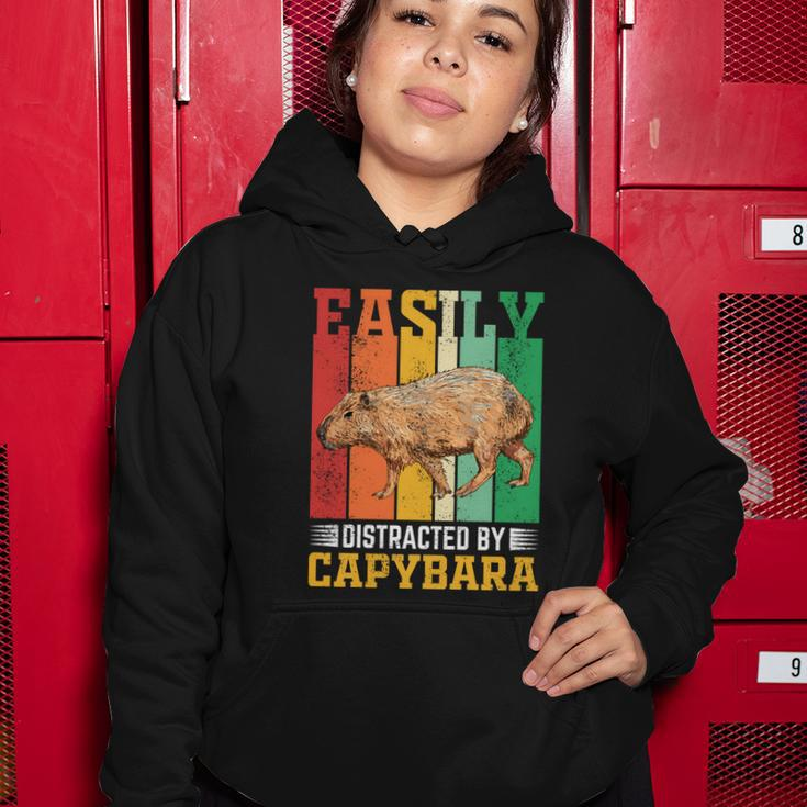 Easily Distracted By Capybara Animal Lover Rodent Gift Women Hoodie Unique Gifts