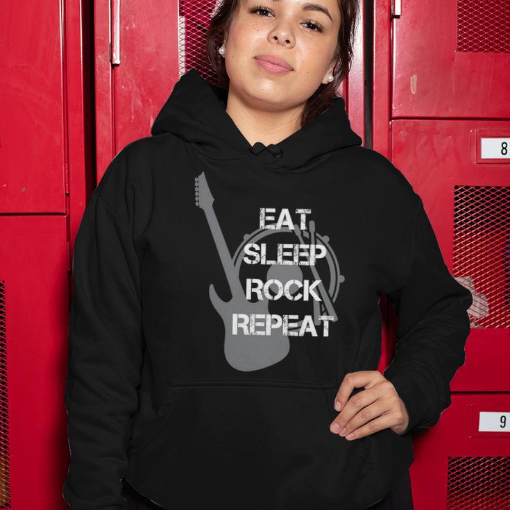 Eat Sleep Rock Repeat Women Hoodie Unique Gifts