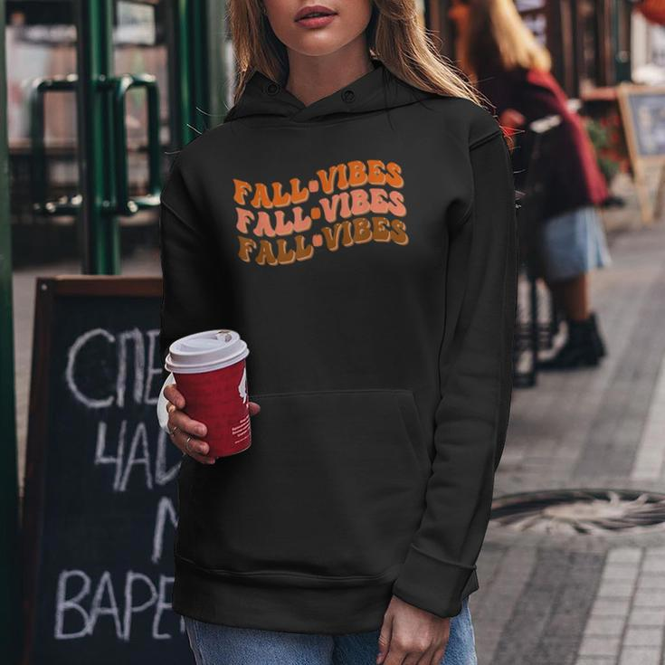 Fall Vibes Thanksgiving Retro Groovy Women Hoodie Personalized Gifts