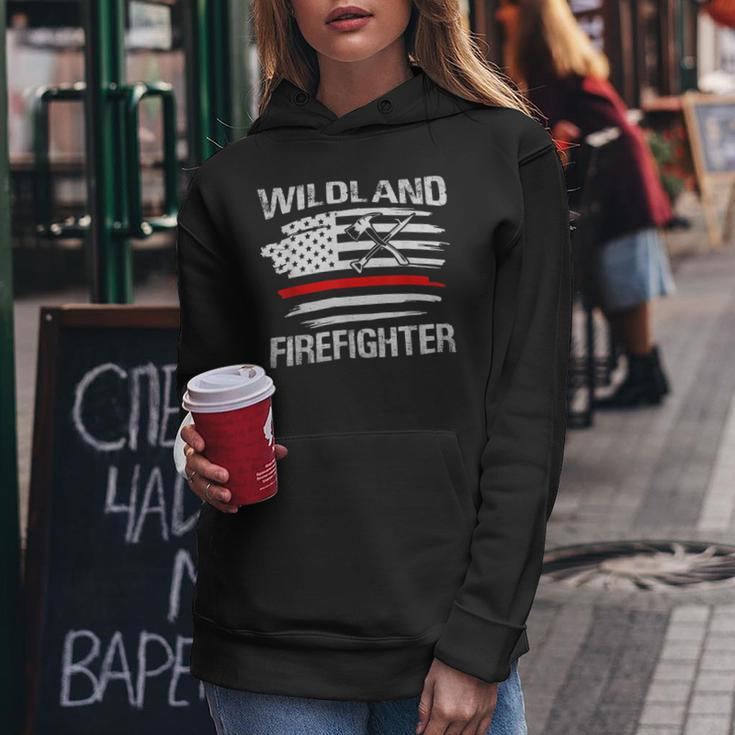 Firefighter Thin Red Line Wildland Firefighter American Flag Axe Fire V3 Women Hoodie Funny Gifts