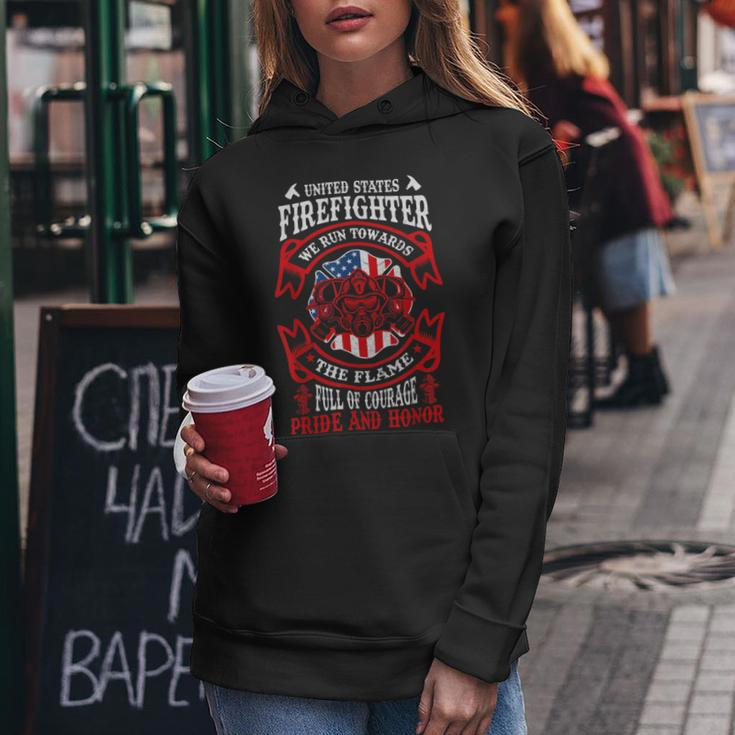 Firefighter United States Firefighter We Run Towards The Flames Firemen _ V2 Women Hoodie Funny Gifts
