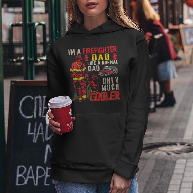 Firefighter Vintage Im A Firefighter Dad Definition Much Cooler Women Hoodie Funny Gifts