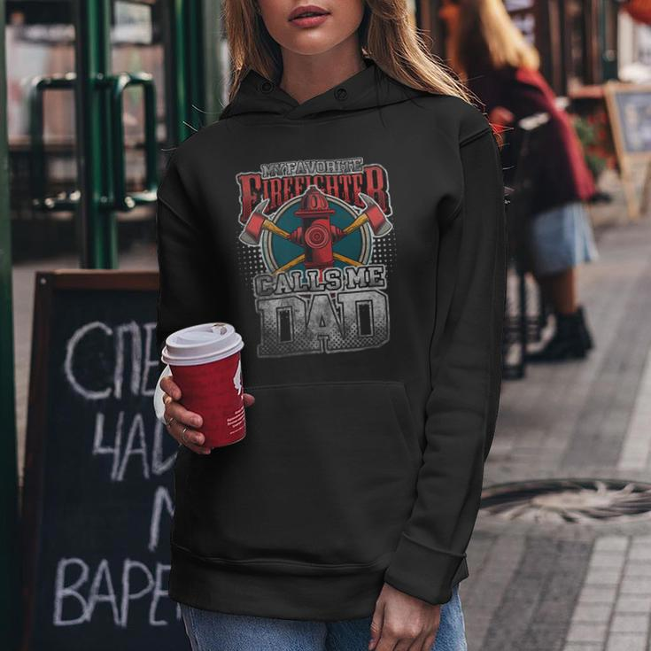 Firefighter Vintage My Favorite Firefighter Calls Me Dad Fathers Day V2 Women Hoodie Funny Gifts