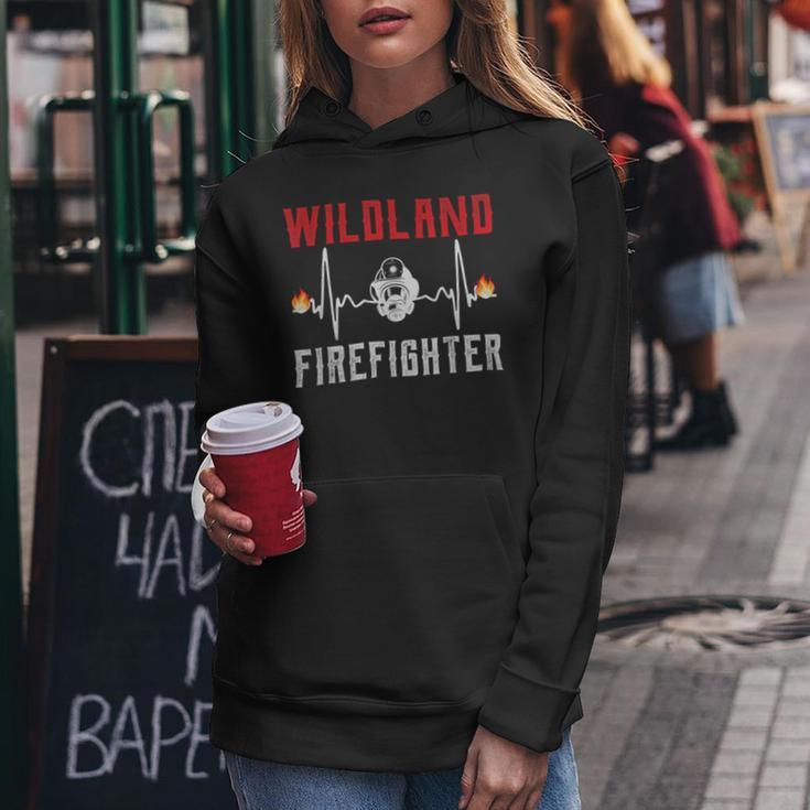 Firefighter Wildland Firefighter Fire Rescue Department Heartbeat Line V2 Women Hoodie Funny Gifts