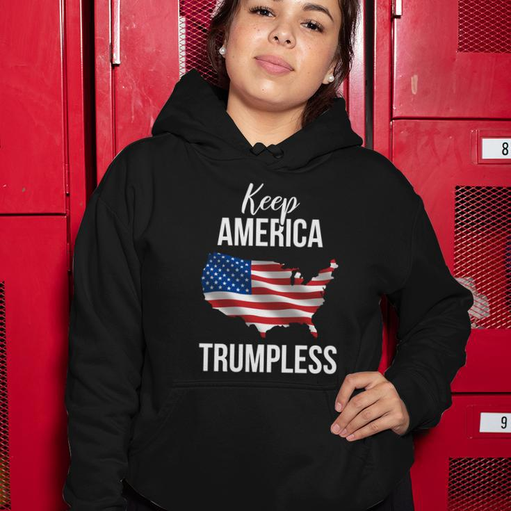 Flag Of The United States Usa Keep America Trumpless Meaningful Gift Women Hoodie Unique Gifts