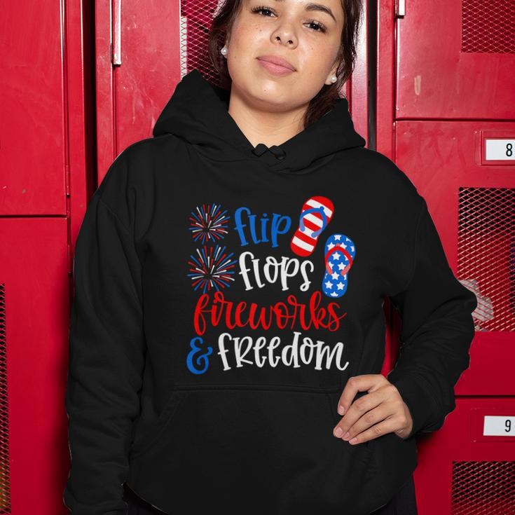 Flip Flops Fireworks And Freedom 4Th Of July Us Flag Women Hoodie Unique Gifts