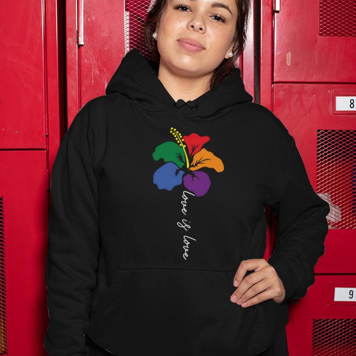 Flower Love Is Love Lgbt Gay Pride Lesbian Bisexual Ally Quote Women Hoodie Unique Gifts