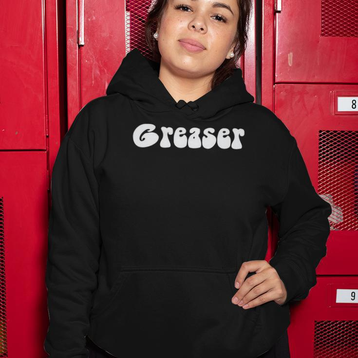 Fun Retro 1950&8217S Vintage Greaser White Text Gift Women Hoodie Unique Gifts