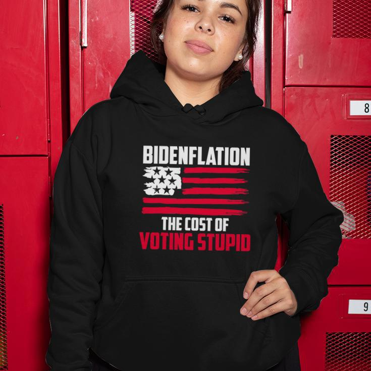 Funny Bidenflation The Cost Of Voting Stupid Anti Biden Women Hoodie Unique Gifts