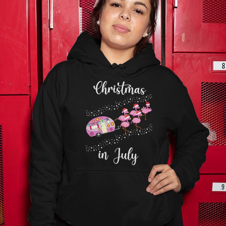 Funny Flamingo Pink Retro Camping Car Christmas In July Great Gift Women Hoodie Unique Gifts