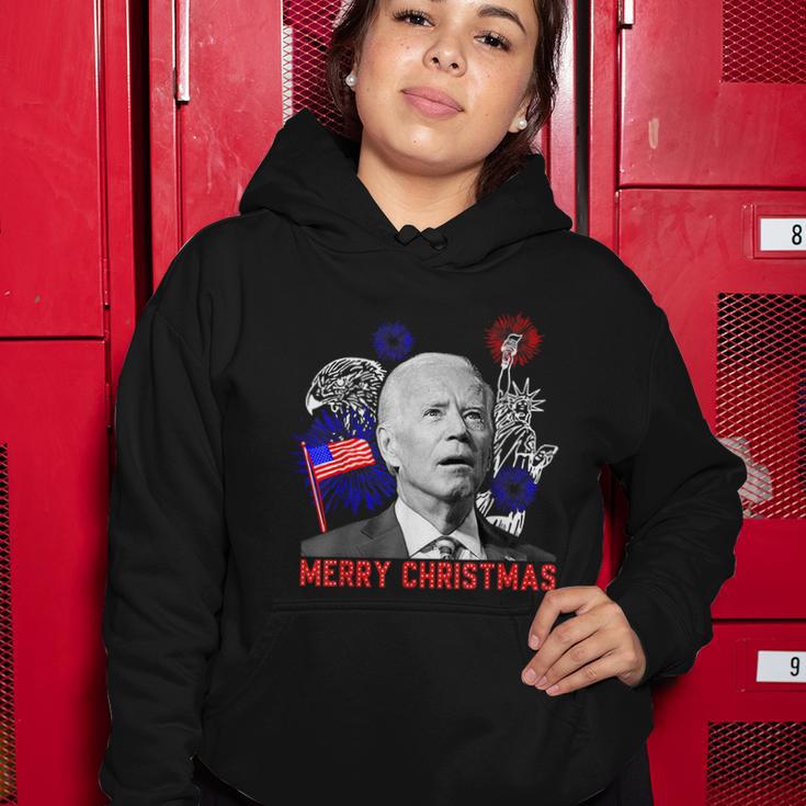 Funny Joe Biden Happy Christmas In July Usa Flag V2 Women Hoodie Unique Gifts