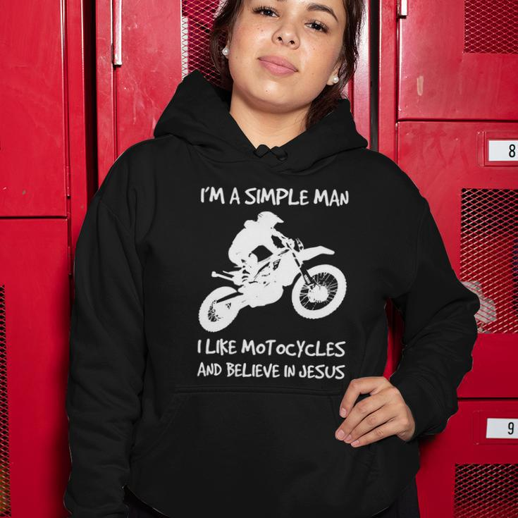 Funny Men Like Motocycles And Believe In Jesus Women Hoodie Unique Gifts