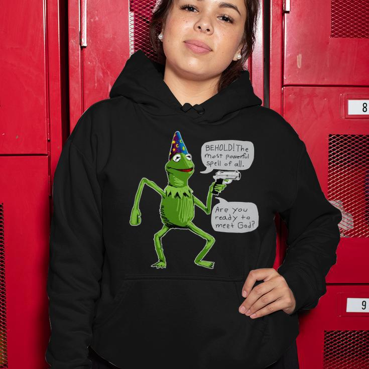 Funny Wizard Kermit Meme Women Hoodie Unique Gifts