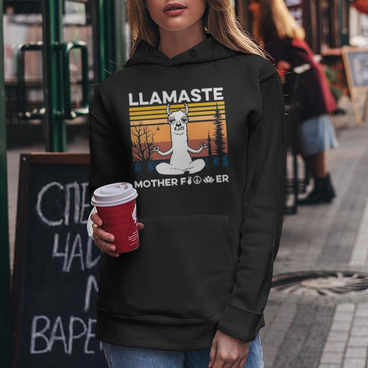 Funny Yoga Llamaste Mother Fvcker Retro Vintage Mans Women Hoodie Personalized Gifts