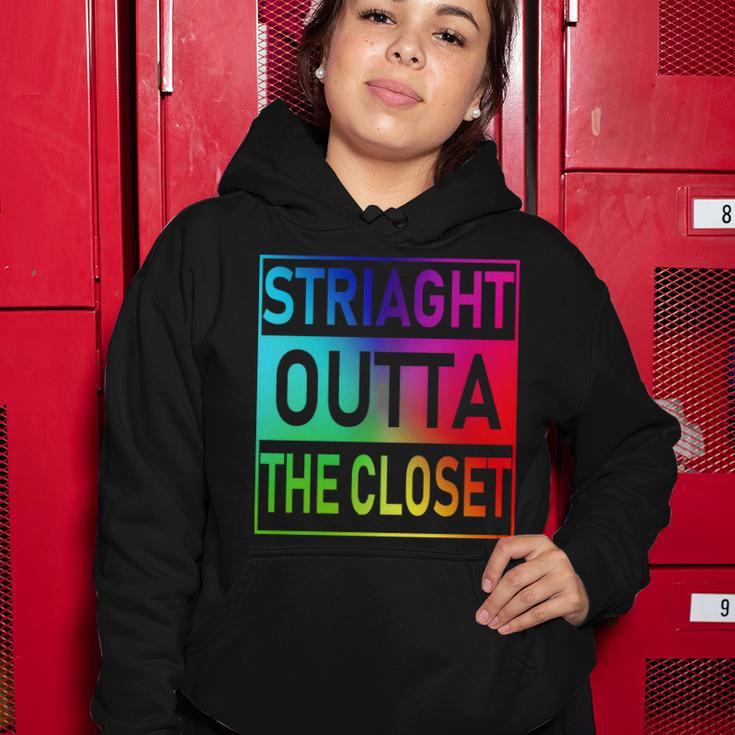 Gay Pride Straight Outta The Closet Tshirt Women Hoodie Unique Gifts