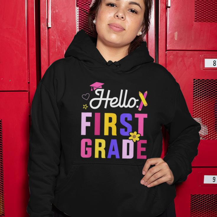 Hello 1St Grade First Back To School Student Teacher Women Hoodie Unique Gifts