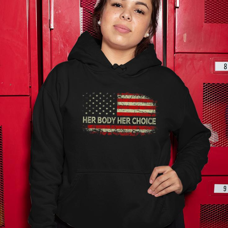 Her Body Her Choice American Us Flag Reproductive Rights Women Hoodie Unique Gifts