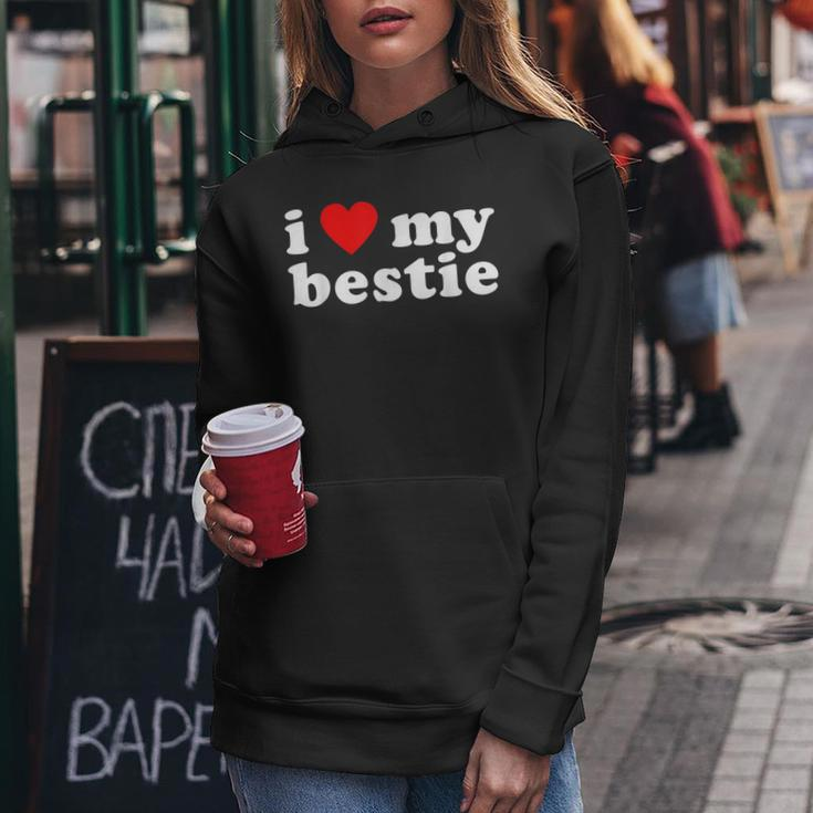 I Love My Bestie Best Friend Bff Cute Matching Friends Heart Women Hoodie Graphic Print Hooded Sweatshirt Personalized Gifts