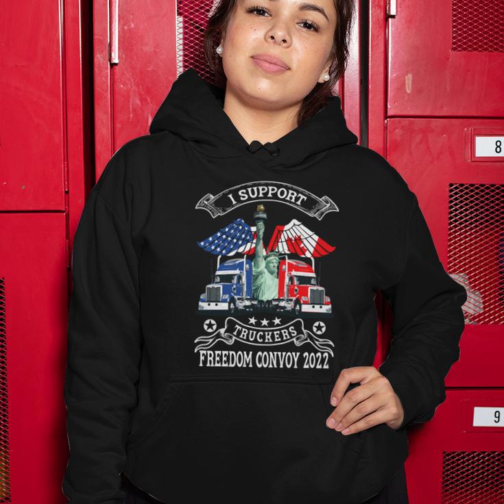 I Support Truckers Freedom Convoy 2022 Is Truckers Support Women Hoodie Unique Gifts