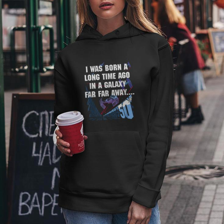 I Was Born A Long Time Ago 50Th Birthday Portrait Graphic Design Printed Casual Daily Basic Women Hoodie Personalized Gifts