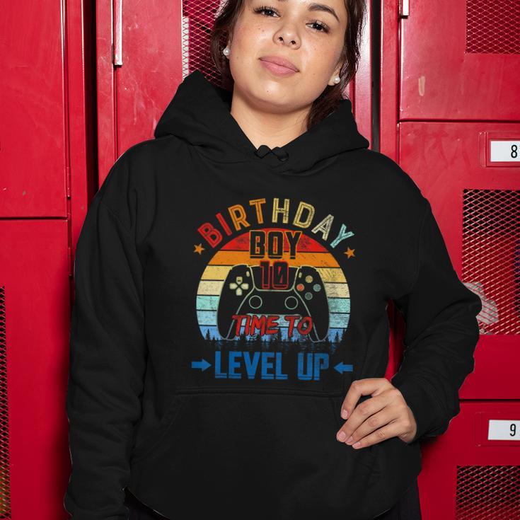 Kids 10Th Birthday Boy Time To Level Up 10 Years Old Boys Gift Women Hoodie Unique Gifts