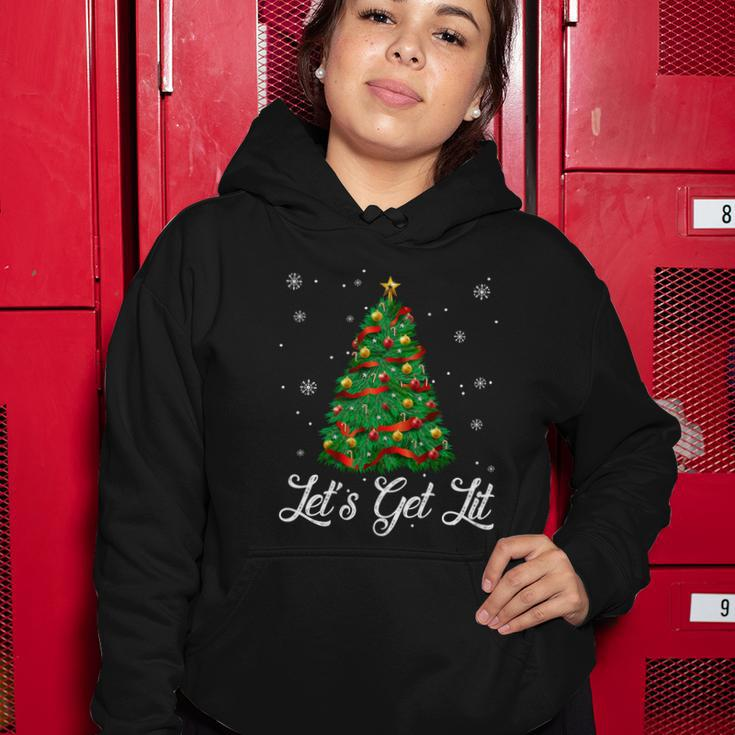 Lets Get Lit Christmas Tree Funny Ing Meaningful Gift Women Hoodie Unique Gifts