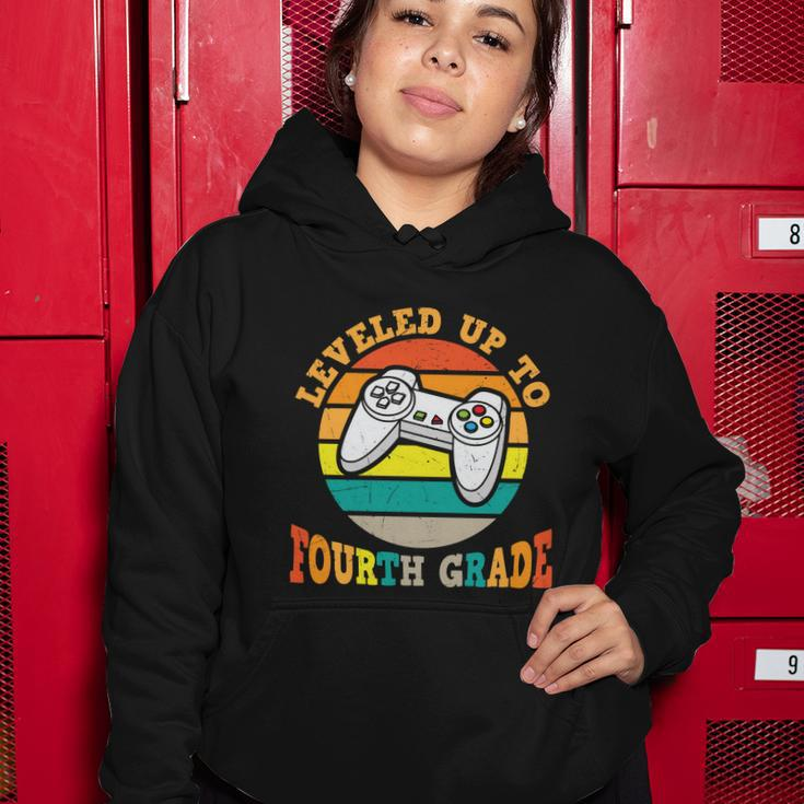 Leveled Up To 4Th Grade First Day Of School Back To School Women Hoodie Unique Gifts