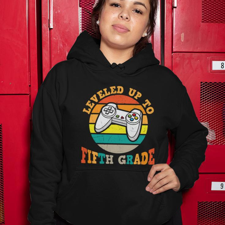 Leveled Up To 5Th Grade Back To School First Day Of School Women Hoodie Unique Gifts