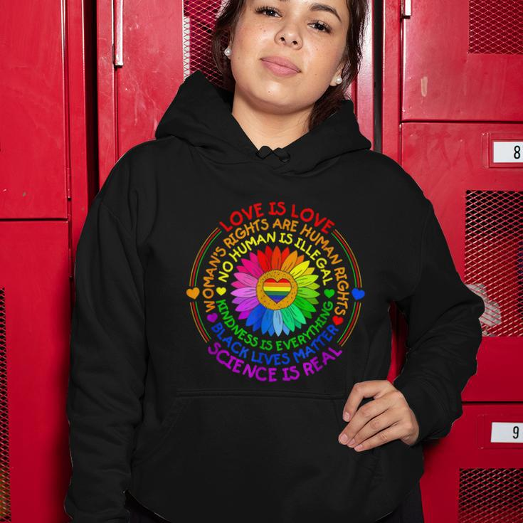 Love Is Love Science Is Real Kindness Is Everything Lgbt Women Hoodie Unique Gifts