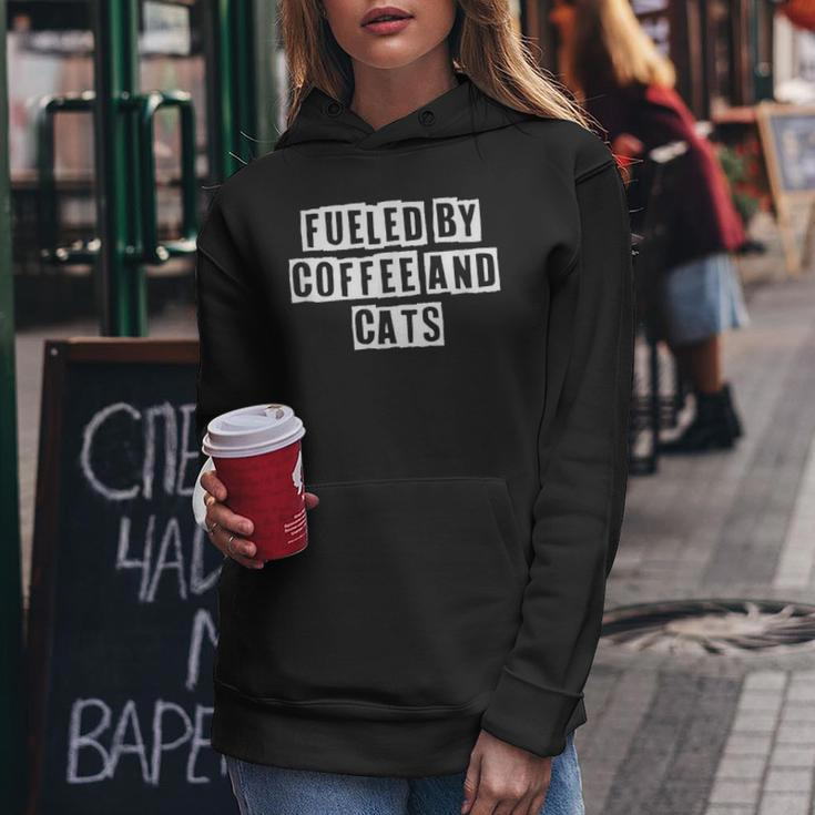 Lovely Funny Cool Sarcastic Fueled By Coffee And Cats Women Hoodie Personalized Gifts
