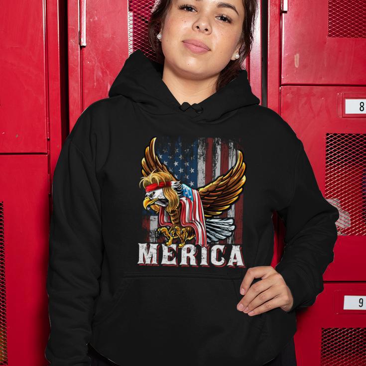 Merica Bald Eagle Mullet 4Th Of July American Flag Patriotic Meaningful Gift Women Hoodie Unique Gifts