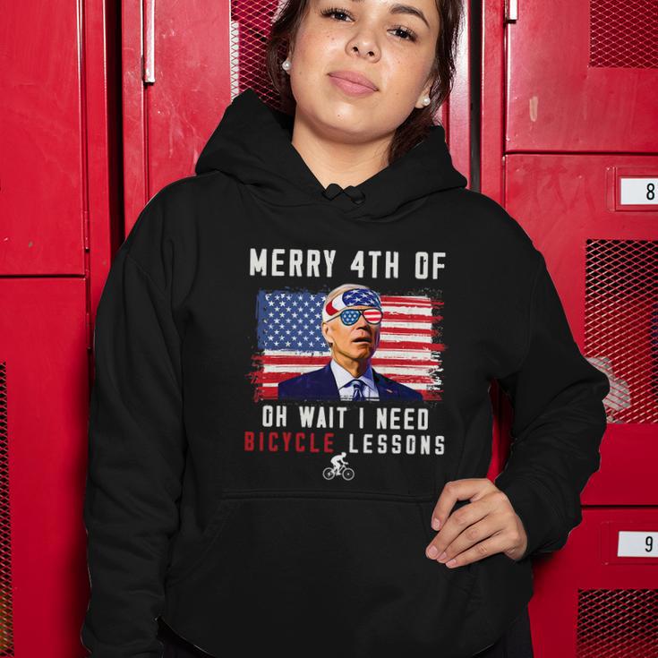 Merry 4Th Of July Biden Bike Bicycle Falls Off Funny V3 Women Hoodie Unique Gifts