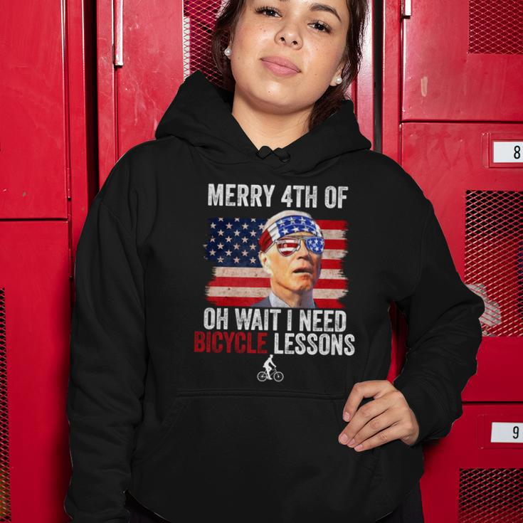 Merry 4Th Of July Biden Bike Bicycle Falls Off Funny Women Hoodie Unique Gifts