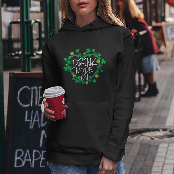 Mode On Happy St Patricks Day Flag Irish Shamrock Funny Gift Graphic Design Printed Casual Daily Basic Women Hoodie Personalized Gifts