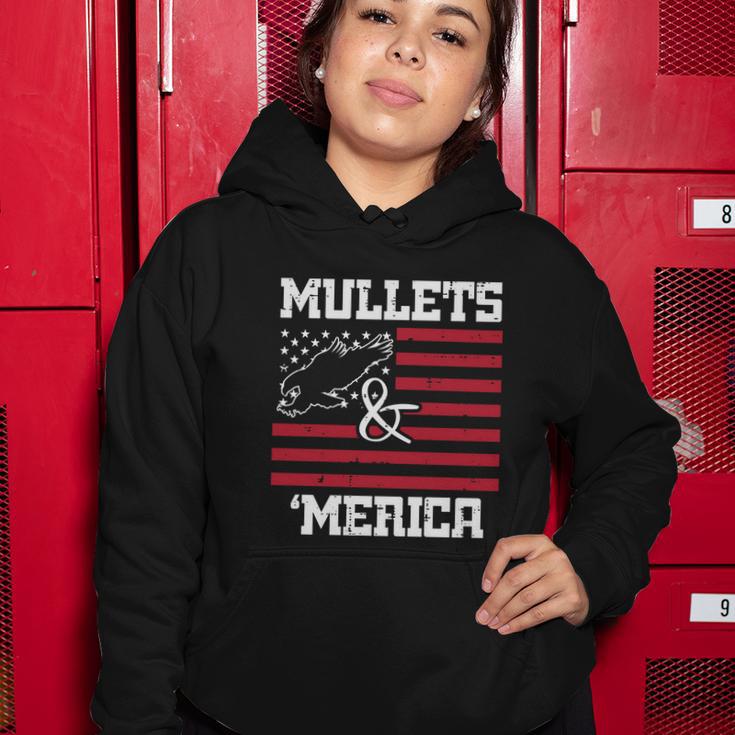 Mullets And Merica Eagle American Flag Fourth 4Th Of July Great Gift Women Hoodie Unique Gifts