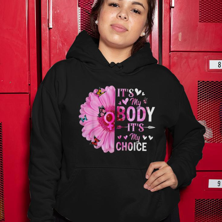 My Body Choice Uterus Business Butterfly Flower Women Hoodie Unique Gifts