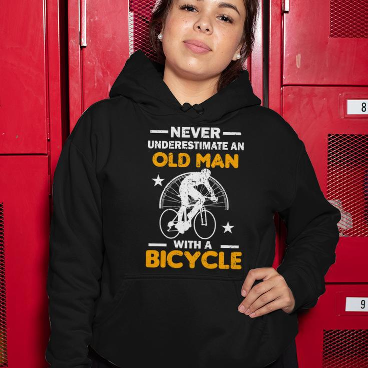 Never Underestimate An Old Man With A Bicycle Tshirt Women Hoodie Unique Gifts