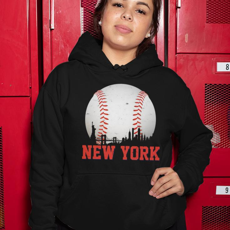 New York Skyline Baseball Sports Fan Women Hoodie Unique Gifts