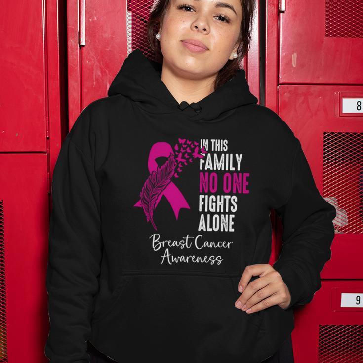 No One Fights Alone Breast Cancer Awareness Meaningful Gift Women Hoodie Unique Gifts