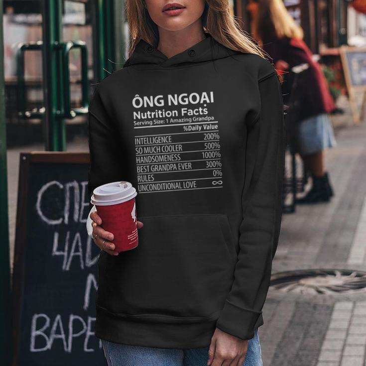 Ong Ngoai Nutrition Facts Vietnamese Grandpa Women Hoodie Graphic Print Hooded Sweatshirt Personalized Gifts