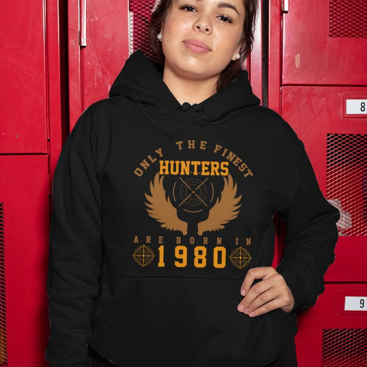 Only The Finest Hunters Are Born In 1980 Halloween Quote Women Hoodie Unique Gifts