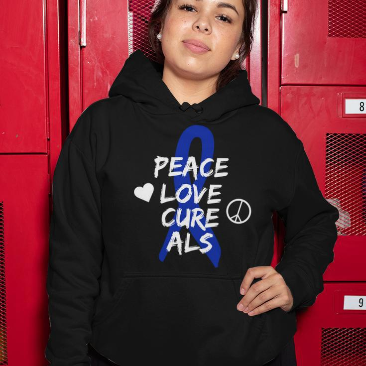 Peace Love Cure Als Awareness Tshirt Women Hoodie Unique Gifts