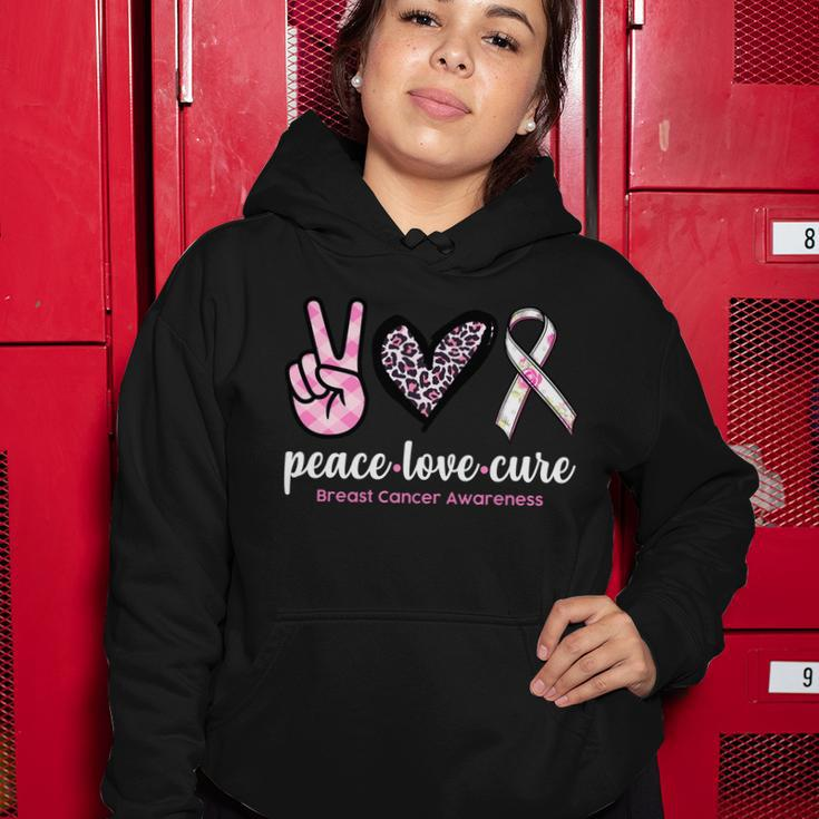 Peace Love Cure Breast Cancer Awareness Fashion Patterns Women Hoodie Unique Gifts