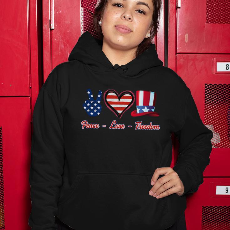 Peace Love Freedom Flag Usa 4Th Of July Women Hoodie Unique Gifts