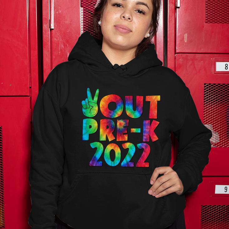 Peace Out Pregiftk 2022 Tie Dye Happy Last Day Of School Funny Gift Women Hoodie Unique Gifts