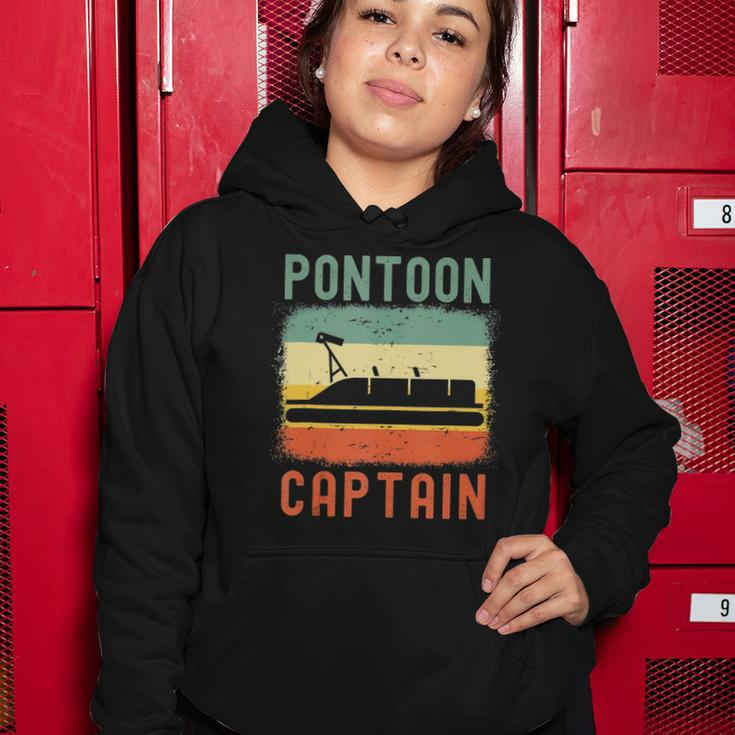 Pontoon Captain Retro Vintage Funny Boat Lake Outfit Women Hoodie Unique Gifts