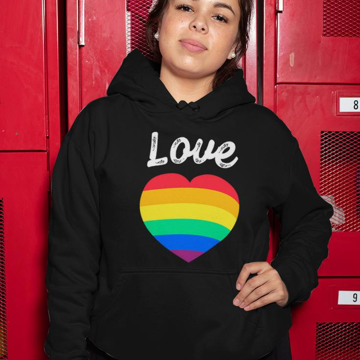Pride Month Funny Rainbow Heart Gay And Lgbt Women Hoodie Unique Gifts